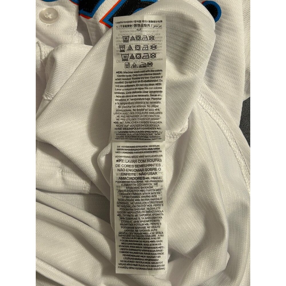 Nike Miami Marlins The Fish Women's White MLB Button-Up Jersey XL Baseball - Picture 8 of 9